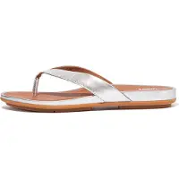 FitFlop Tongs Gracie en cuir Femme Argent