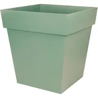 Eda Pot De Fleur Carré En Plastique Toscane 39 X H.39 Cm Vert Laurier