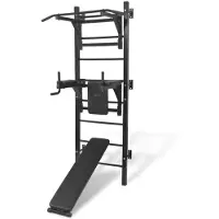 vidaXL Tour de musculation murale multifonctions noire