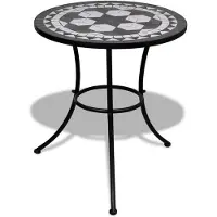 vidaXL Table de bistrot noir et blanc 60 cm Mosaïque