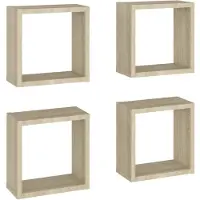 vidaXL Étagères cube murales 4 pcs Chêne sonoma 30x15x30 cm