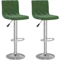 vidaXL Tabouret de bar 2 pcs. Vert foncé velours