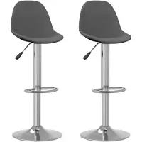 vidaXL Tabouret de bar 2 pcs. Tissu gris foncé