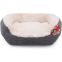 Rosewood Panier pour chien Oval Jumbo Cord Plush Grey/Cream