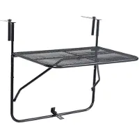 vidaXL Table de balcon noire 60x40 cm acier