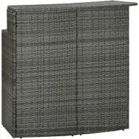 vidaXL Table de bar de jardin Gris 120x55x110 cm Poly rotin