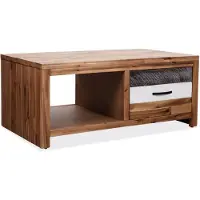 vidaXL Table basse en bois massif d'acacia 90x50x37,5 cm