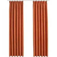 vidaXL Rideaux occultants avec crochets 2 pcs Rouille 140x225 cm