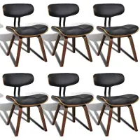 vidaXL Chaises de salle à manger 6 pcs. Bois courbé et similicuir