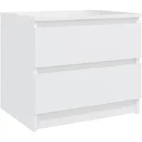 vidaXL Table de chevet blanc 50x39x43,5 cm bois d'ingénierie