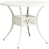 vidaXL Table de jardin blanche 90x90x74 cm fonte d'aluminium