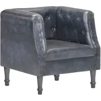 vidaXL Chaise cabriolet gris cuir véritable