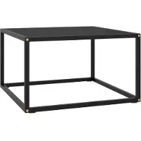 vidaXL Table basse noire avec verre noir 60x60x35 cm