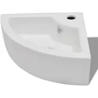 vidaXL Lavabo avec trop-plein 45 x 32 x 12,5 cm blanc
