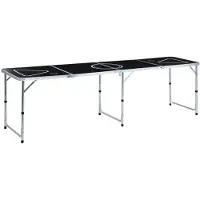 vidaXL Table de bierre-pong pliante 240 cm noir