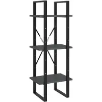 vidaXL Bibliothèque à 3 niveaux Gris 40x30x105 cm Bois de pin massif