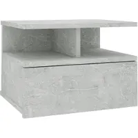 vidaXL Table de chevet flottante Gris béton Bois d'ingénierie