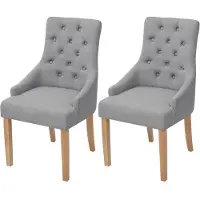 vidaXL Chaise de salle à manger 2 pcs. Tissu gris clair