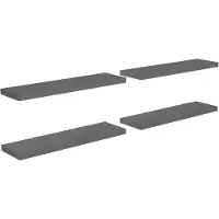 vidaXL Étagère murale flottante 4 pcs Gris brillant 90x23,5x3,8 cm MDF