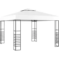 vidaXL Tonnelle de jardin 3 x 3 m Blanc
