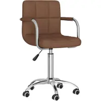 vidaXL Chaise de bureau Pivotante Tissu Marron