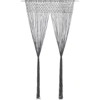 vidaXL Rideau en macramé Anthracite 140x240 cm Coton