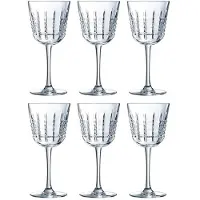 Cristal d'Arques 6 Verres À Pied De Table 25cl Rendez-Vous - Cristal D'arques - Verre Haute Transparence Au Design Vintage