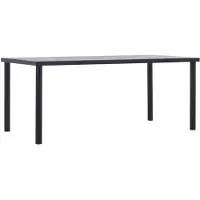 vidaXL Table de salle à manger noire et gris béton 180 x 90 x 75 cm MDF