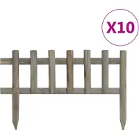 vidaXL Bordures de gazon 10 pcs. Bois de sapin 4,4 m