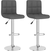 vidaXL Tabouret de bar 2 pcs. Tissu gris foncé