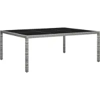 vidaXL Table de jardin grise 200x150x74 cm Poly rotin