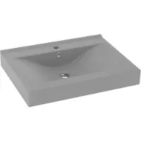 vidaXL Lavabo de luxe avec trou pour robinet gris clair mat 60x46 cm Céramique