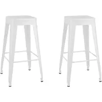 vidaXL Tabouret de bar empilable 2 pcs. Blanc Métal
