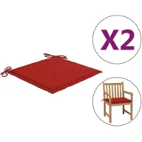 vidaXL Coussins de chaise de jardin lot de 2 rouge 50x50x4 cm