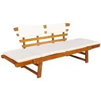 vidaXL Banc de jardin 2 en 1 avec coussins 190 cm bois massif acacia