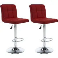 vidaXL Tabouret de bar 2 pcs. Simili cuir rouge vin