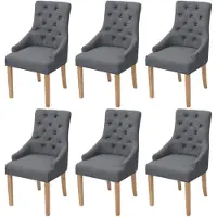 vidaXL Chaises de salle à manger 6 pcs. Tissu gris foncé