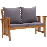 vidaXL Banc de jardin avec coussins 119 cm Bois massif acacia