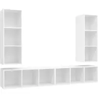 vidaXL Armoires murales TV 4 pcs. Blanc Bois composite