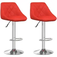 vidaXL Tabouret de bar 2 pcs. Simili cuir rouge