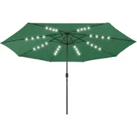vidaXL Parasol avec éclairage LED 400 cm vert