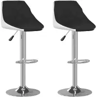 vidaXL Tabouret de bar 2 pcs. noir et blanc similicuir