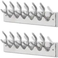 vidaXL Crochets à vêtements de garde-robe 2 pcs Argenté Aluminium