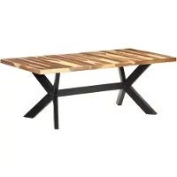 vidaXL Table de salle à manger 200x100x75 cm en bois massif couleur miel