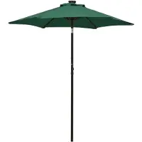 vidaXL Parasol avec éclairage LED vert 200x211 cm Alu