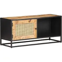 vidaXL Armoire TV 90x30x40 cm Bois de manguier brut et tressage viennois