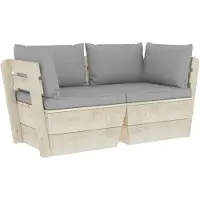 vidaXL Canapé de jardin en palettes 2 places avec coussins épicéa