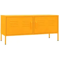 vidaXL Armoire TV jaune moutarde 105x35x50 cm Acier