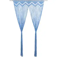 vidaXL Rideau en macramé Bleu 140x240 cm Coton