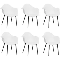 vidaXL Chaises à manger lot de 6 blanc PP